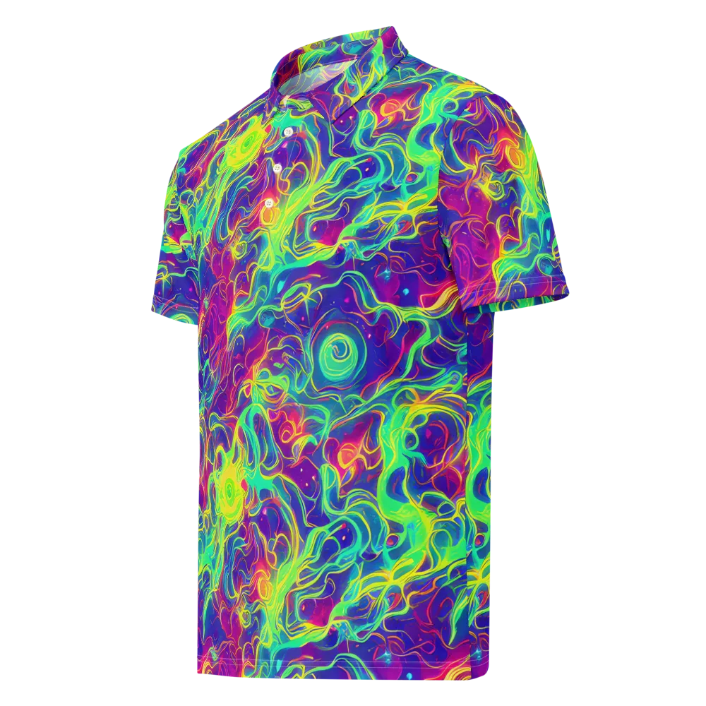 Ultraviolet Reverie on Men's Slim Fit Polo Shirt — Left Front