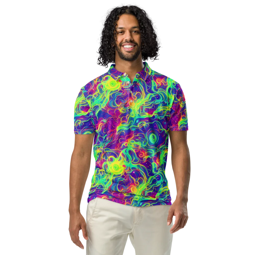 Ultraviolet Reverie on Men's Slim Fit Polo Shirt — Front