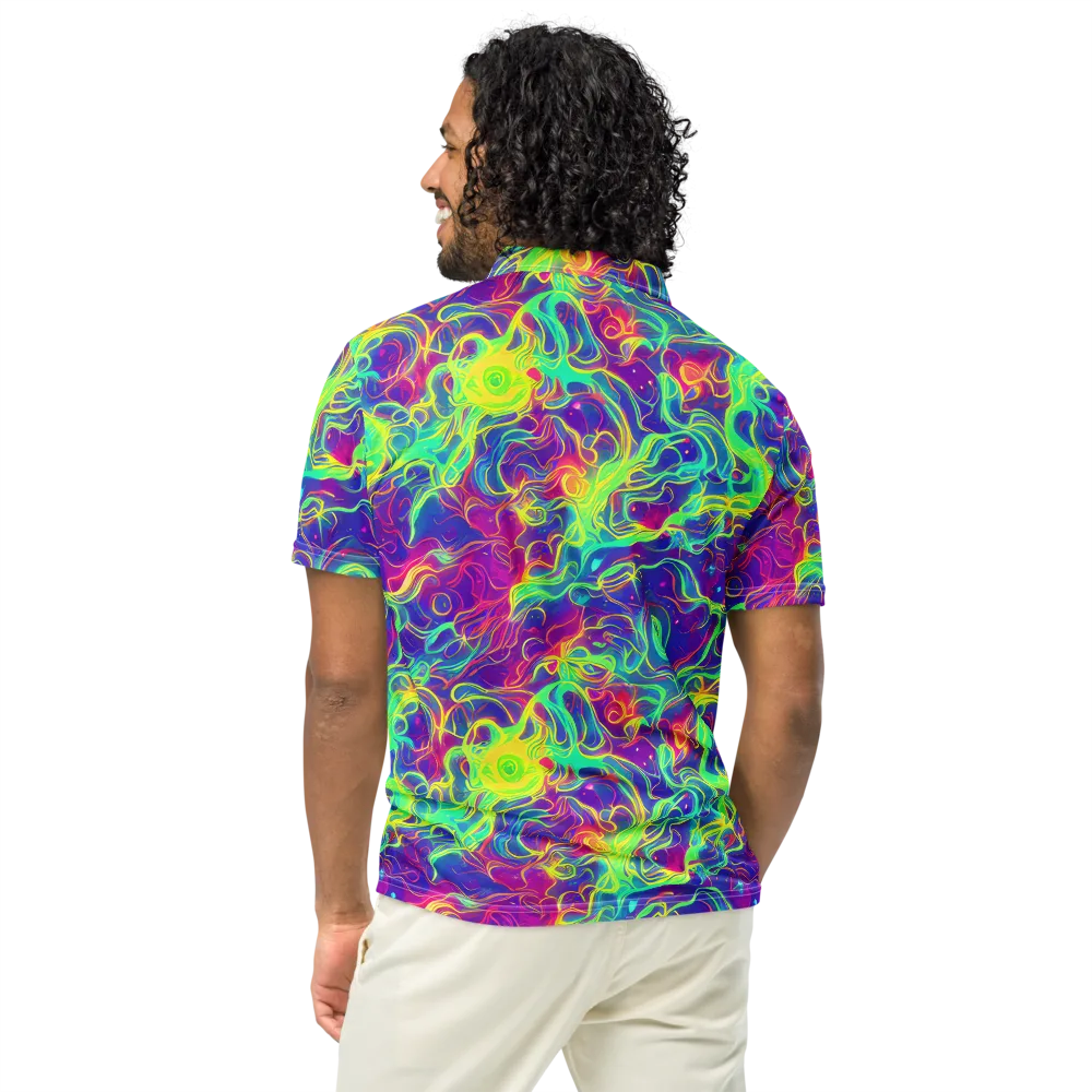 Ultraviolet Reverie on Men's Slim Fit Polo Shirt — Back