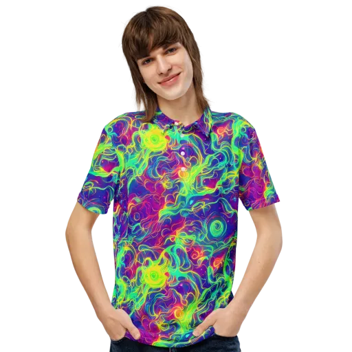 Ultraviolet Reverie on a Men's Slim Fit Polo Shirt