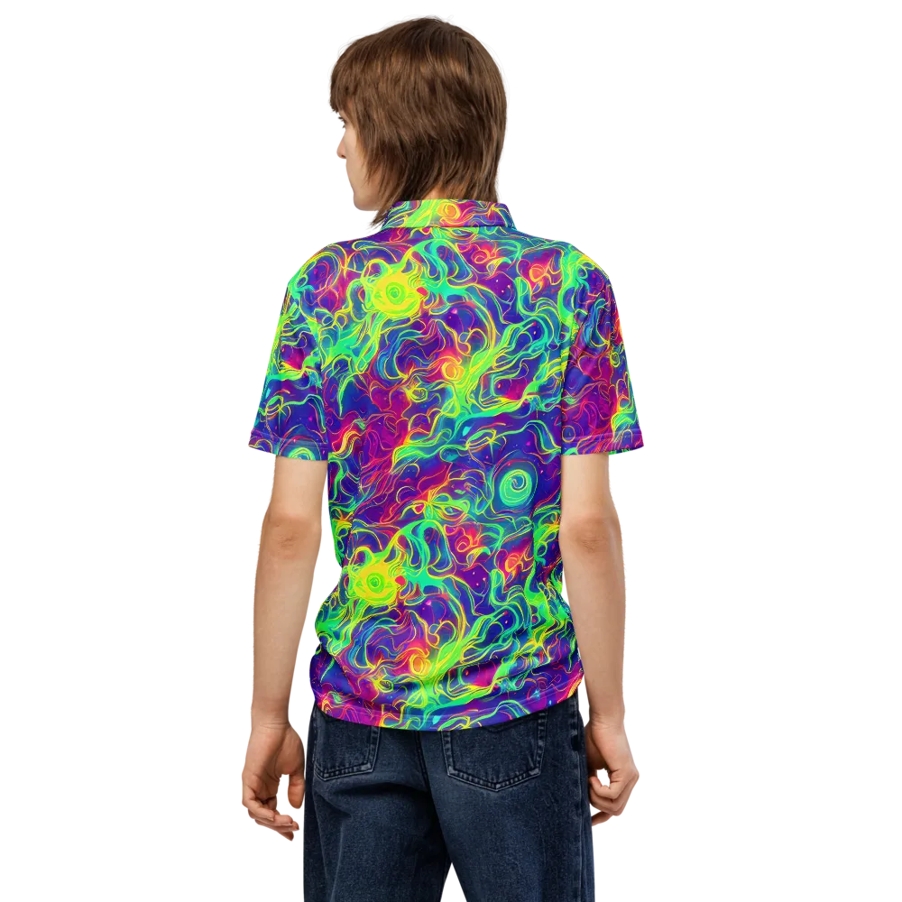 Ultraviolet Reverie on Men's Slim Fit Polo Shirt — Back