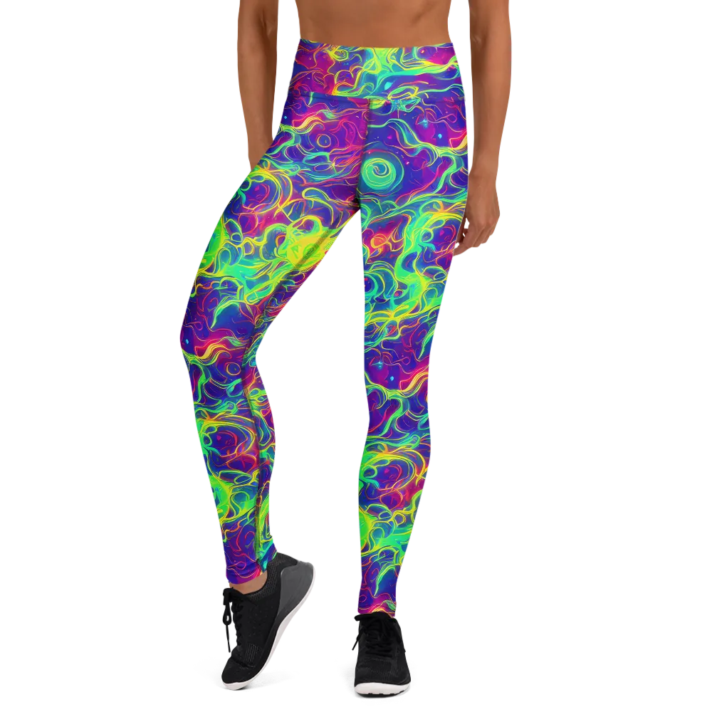 Ultraviolet Reverie on Yoga Leggings — Front