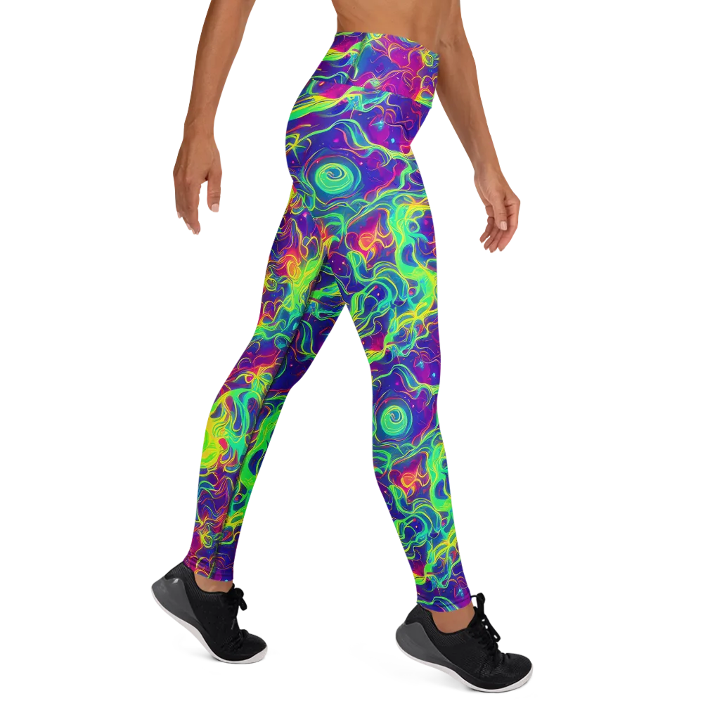 Ultraviolet Reverie on Yoga Leggings — Right