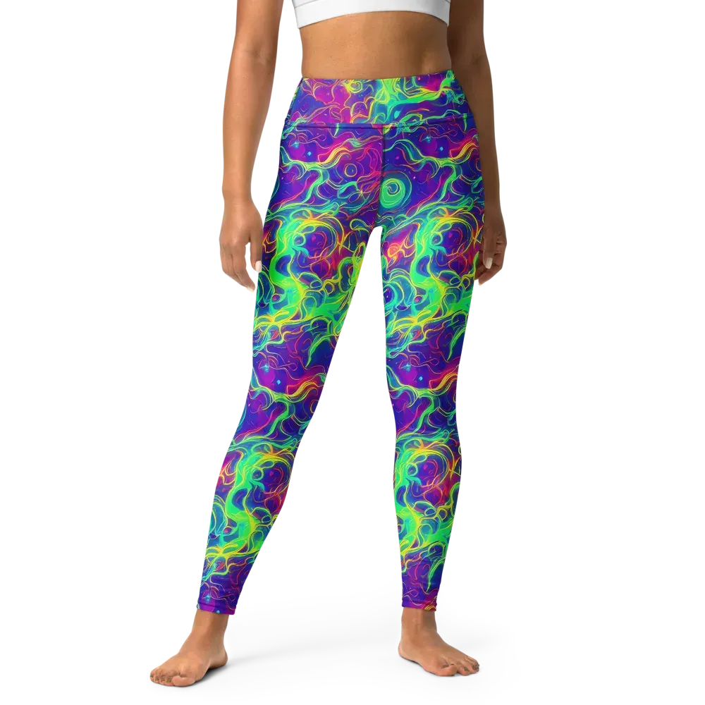 Ultraviolet Reverie on Yoga Leggings — Front