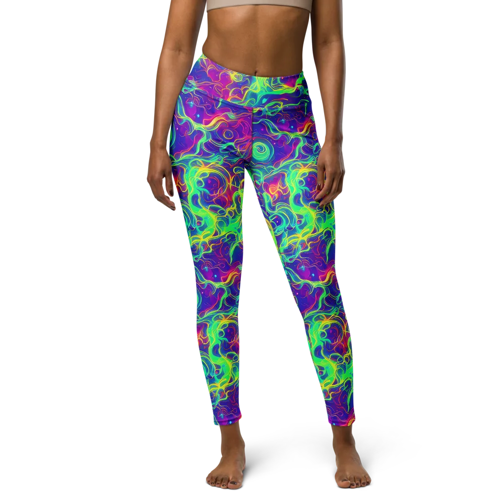 Ultraviolet Reverie on Yoga Leggings — Front