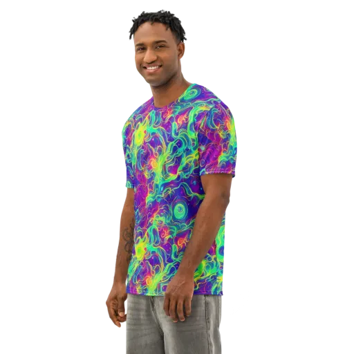 Ultraviolet Reverie on a Men's Cotton Crew Neck T-Shirt