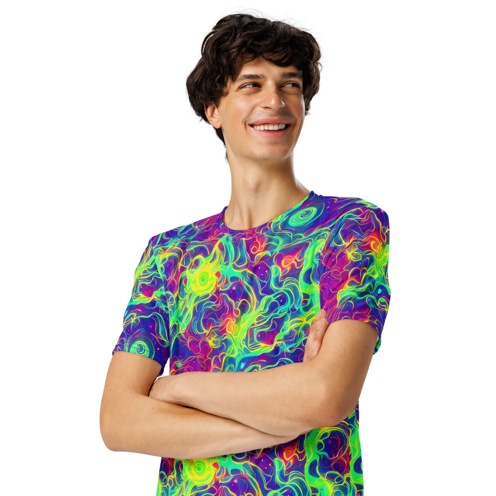 Ultraviolet Reverie on Men's Crew Neck T-Shirt — Left Front