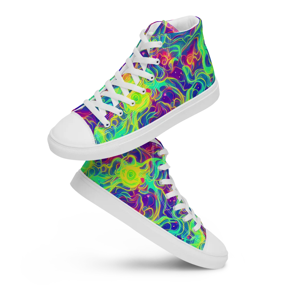 Ultraviolet Reverie on Men's High Top Canvas Shoes — Front