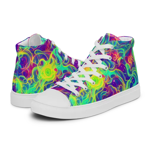 Ultraviolet Reverie on a Women's High Top Canvas Shoes