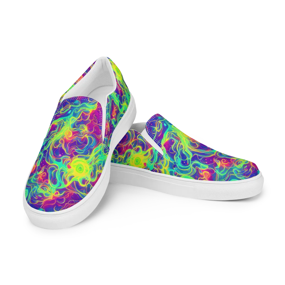 Ultraviolet Reverie on Men's Slip-On Canvas Shoes — Left Front