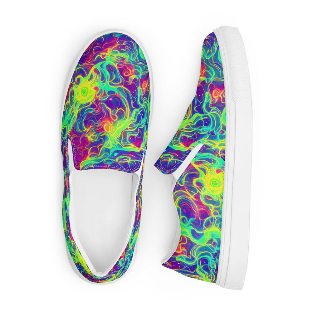 Ultraviolet Reverie on Men's Slip-On Canvas Shoes — Front