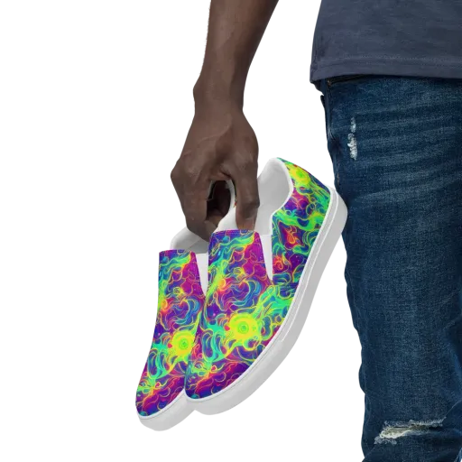 Ultraviolet Reverie on a Men's Slip-On Canvas Shoes