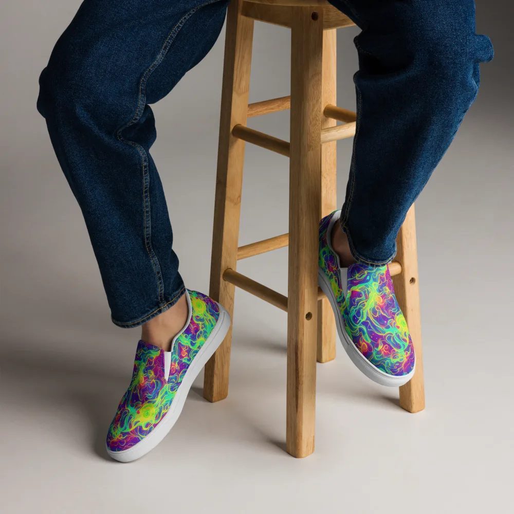Ultraviolet Reverie on Men's Slip-On Canvas Shoes — Front