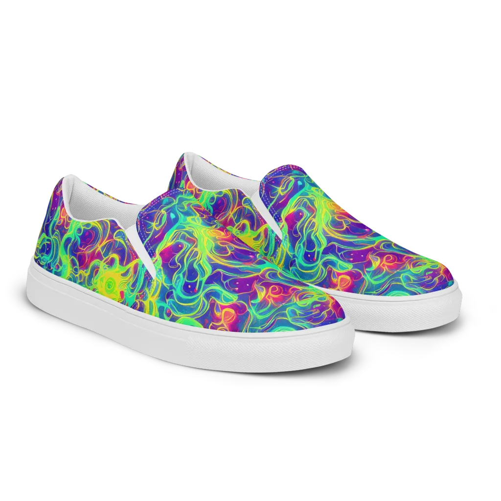 Ultraviolet Reverie on Women's Slip-On Canvas Shoes — Right Front