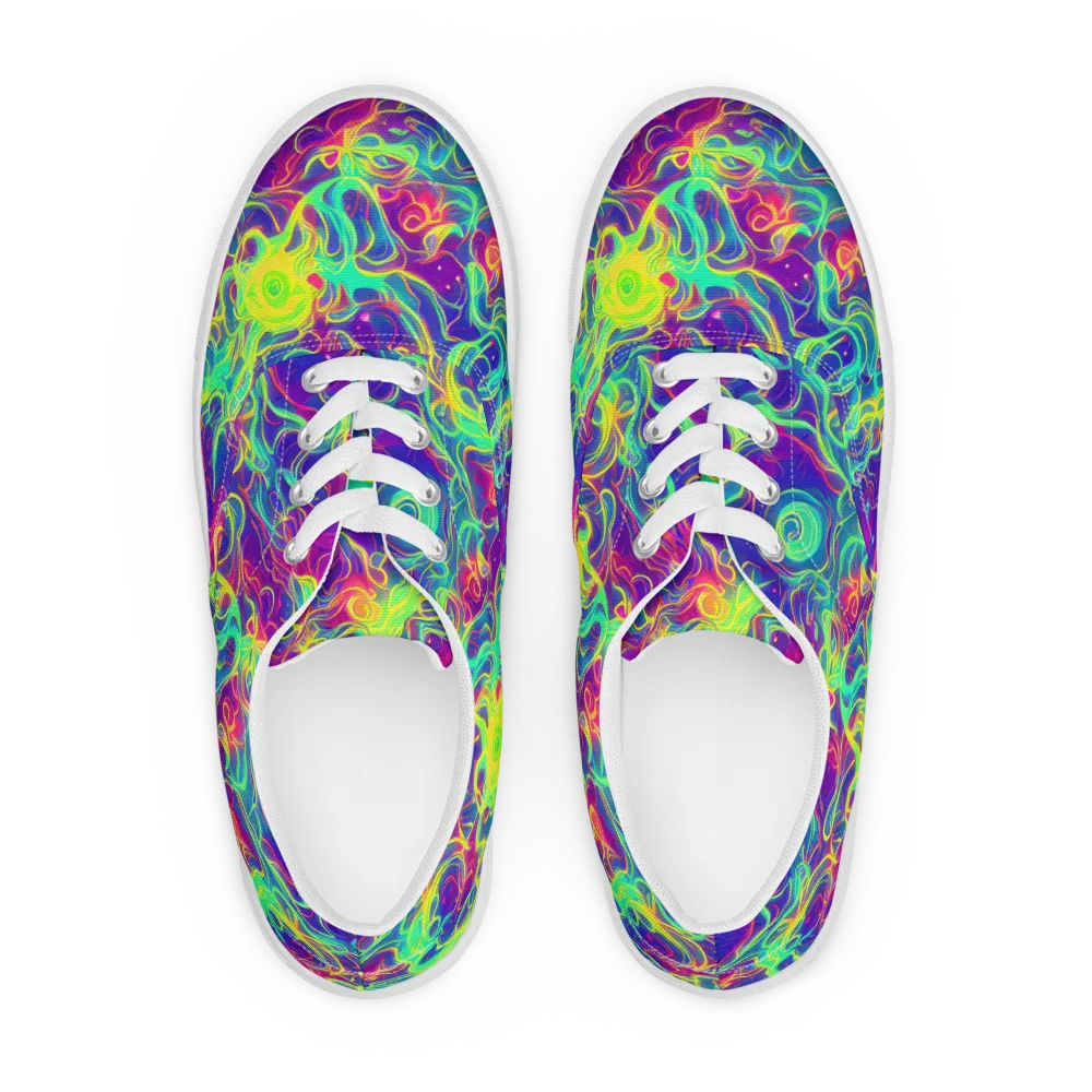 Ultraviolet Reverie on Men's Lace-Up Canvas Shoes — Front