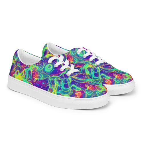 Ultraviolet Reverie on a Men's Lace-Up Canvas Shoes