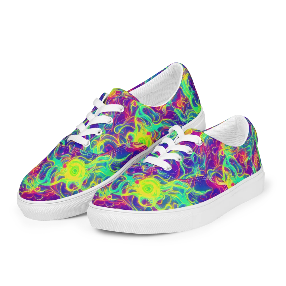 Ultraviolet Reverie on Men's Lace-Up Canvas Shoes — Left Front