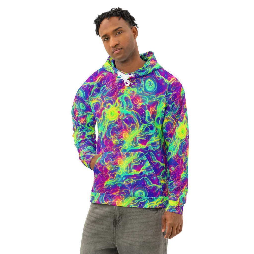 Ultraviolet Reverie on Cotton Hoodie — Left Front