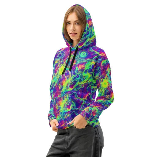 Ultraviolet Reverie on a Cotton Hoodie