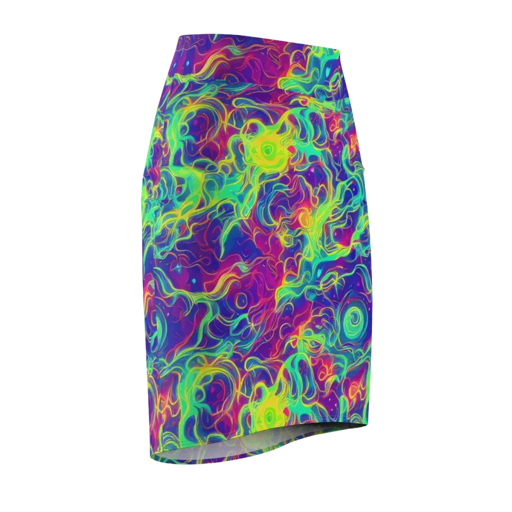 Ultraviolet Reverie on Pencil Skirt — Front Side