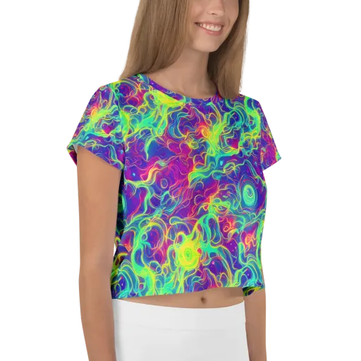 Ultraviolet Reverie on a Crop Tee