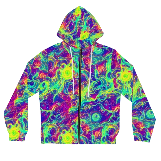 Ultraviolet Reverie on a Women's Full-Zip Hoodie