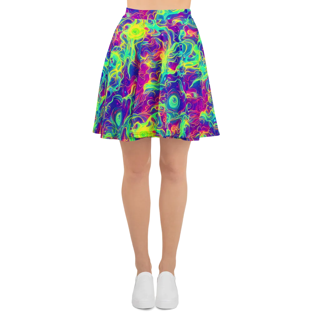 Ultraviolet Reverie on Skater Skirt — Front