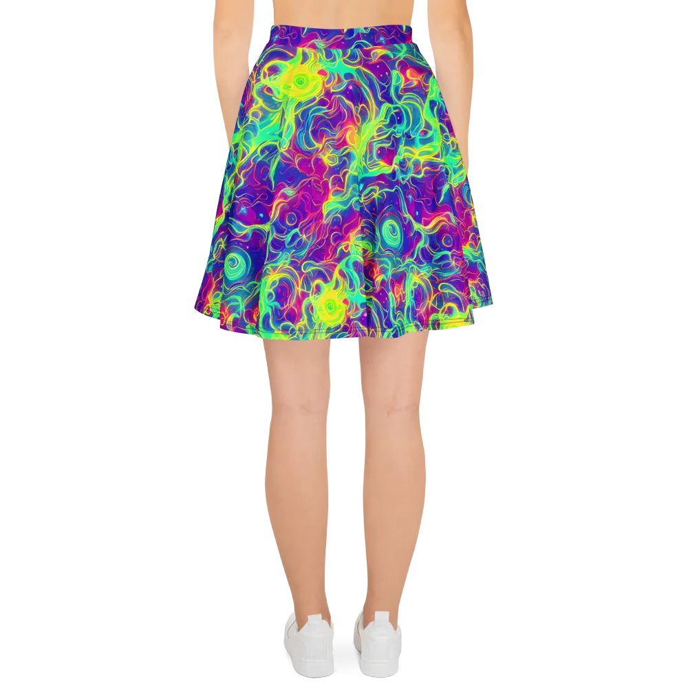 Ultraviolet Reverie on Skater Skirt — Back