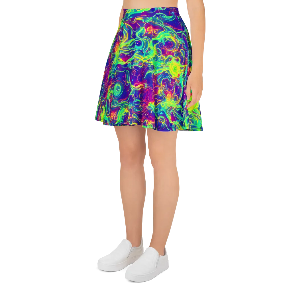 Ultraviolet Reverie on Skater Skirt — Left