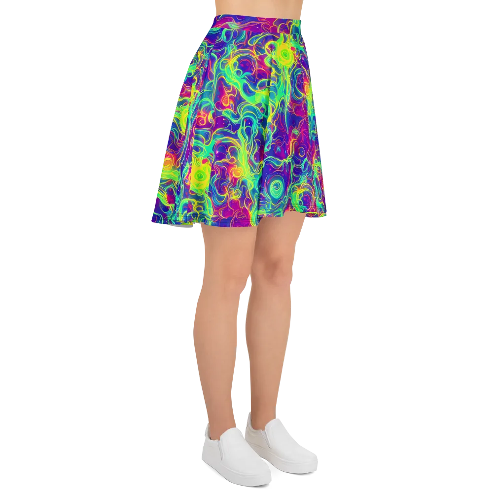 Ultraviolet Reverie on Skater Skirt — Right