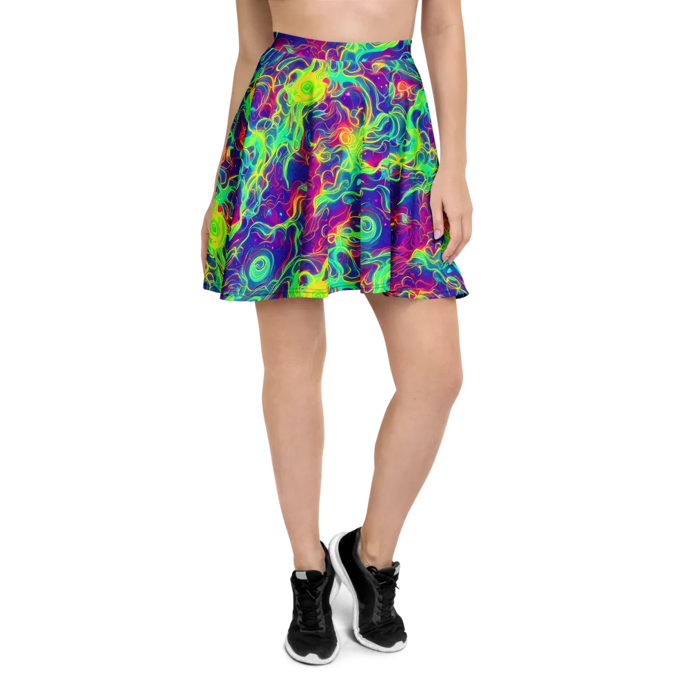 Ultraviolet Reverie on Skater Skirt — Front
