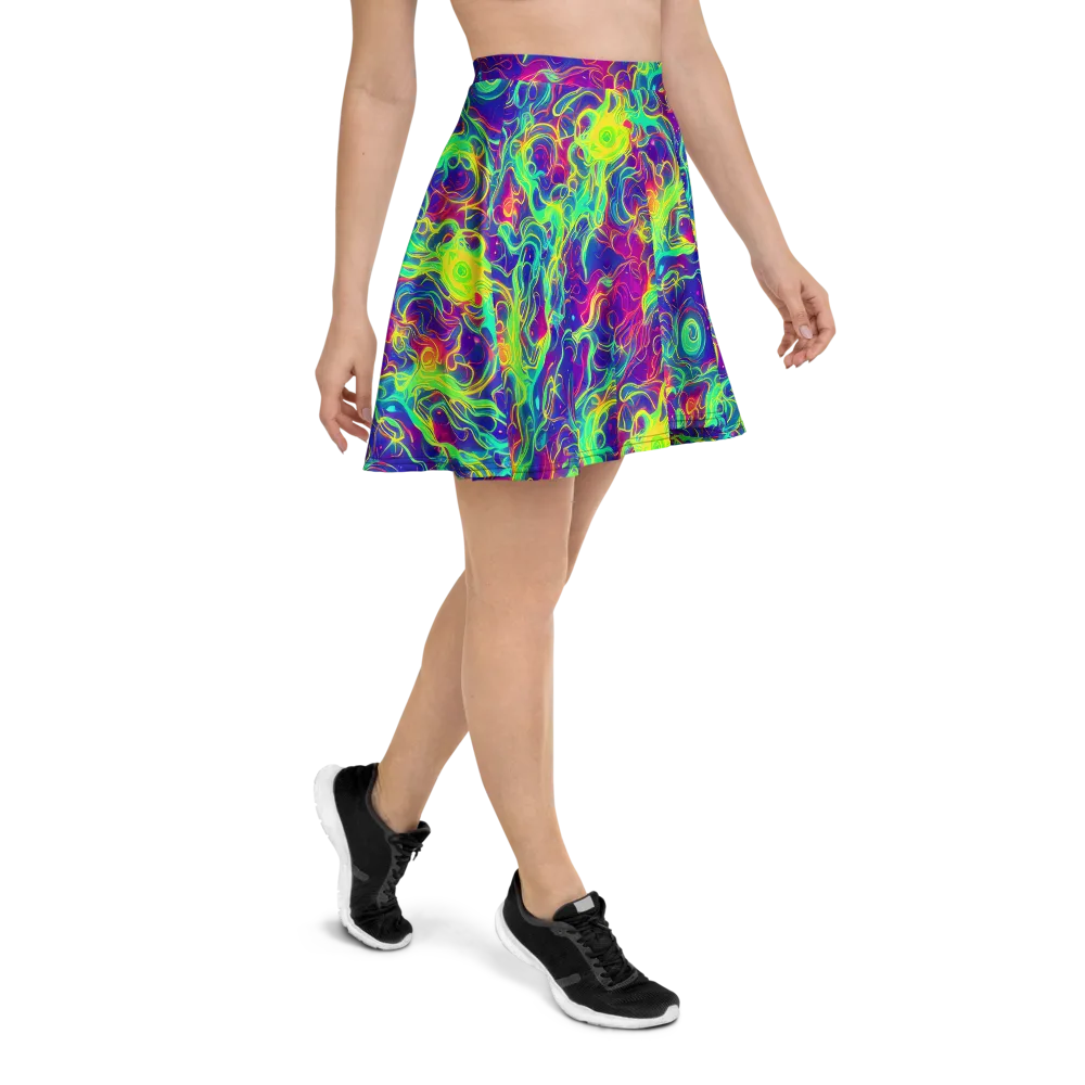 Ultraviolet Reverie on Skater Skirt — Right