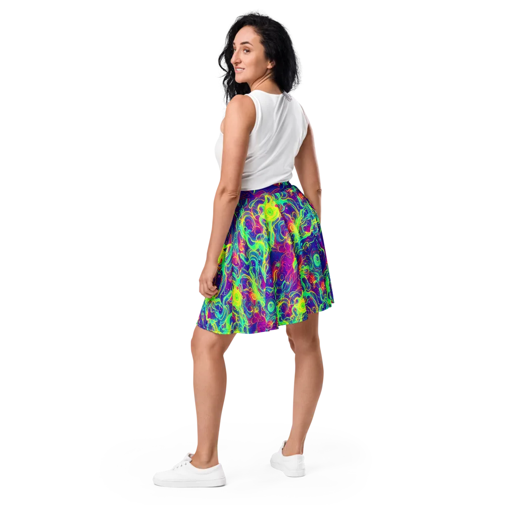 Ultraviolet Reverie on Skater Skirt — Back