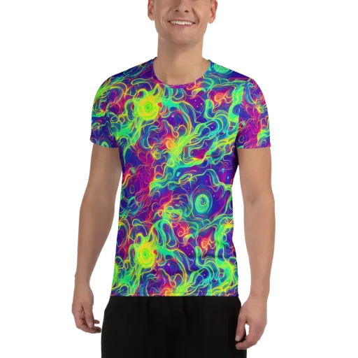 Ultraviolet Reverie on a Men's Athletic T-Shirt