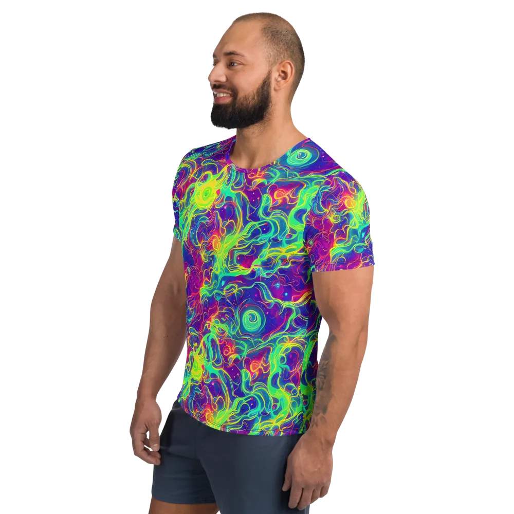Ultraviolet Reverie on Men's Athletic T-Shirt — Left