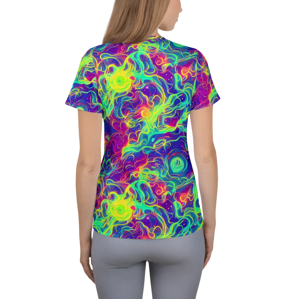 Ultraviolet Reverie on Women's Athletic T-Shirt — Back