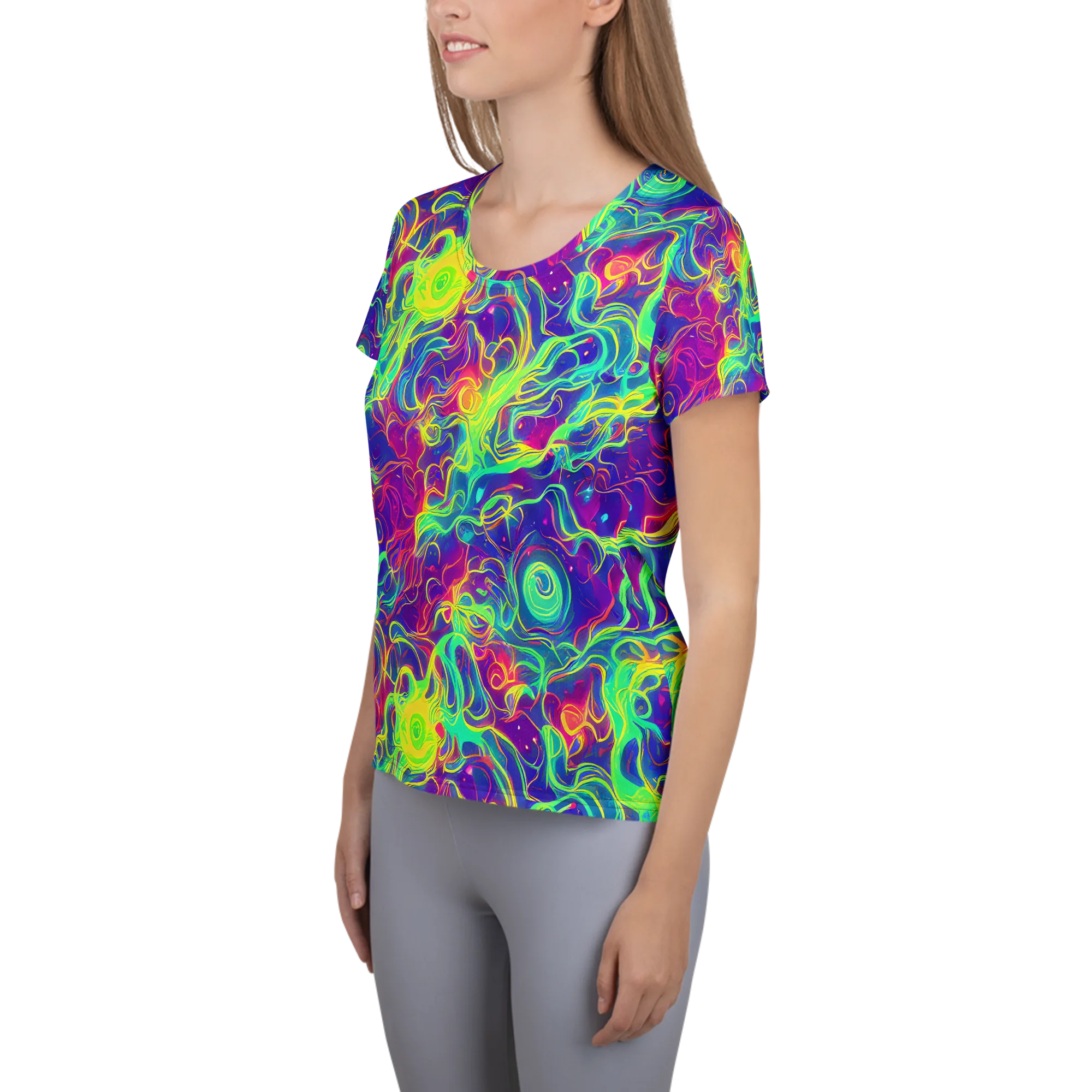 Ultraviolet Reverie on Women's Athletic T-Shirt — Left