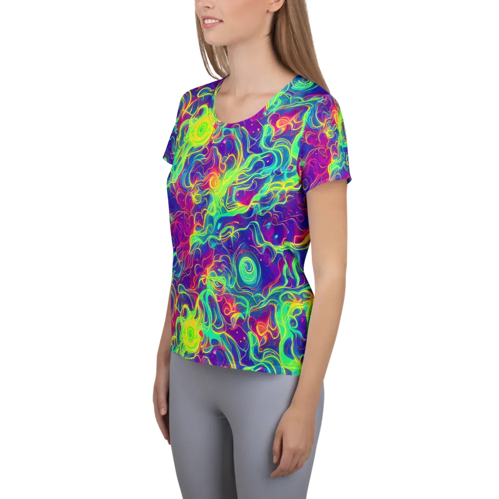 Ultraviolet Reverie on Women's Athletic T-Shirt — Left
