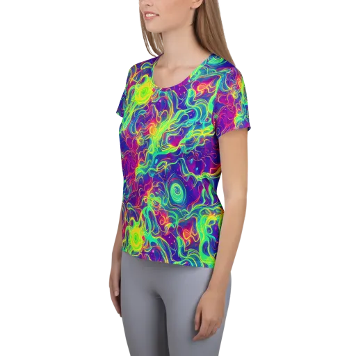 Ultraviolet Reverie on a Women's Athletic T-Shirt