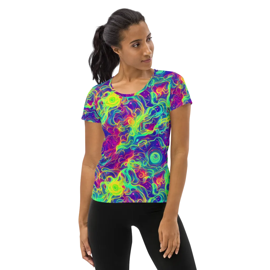 Ultraviolet Reverie on Women's Athletic T-Shirt — Front