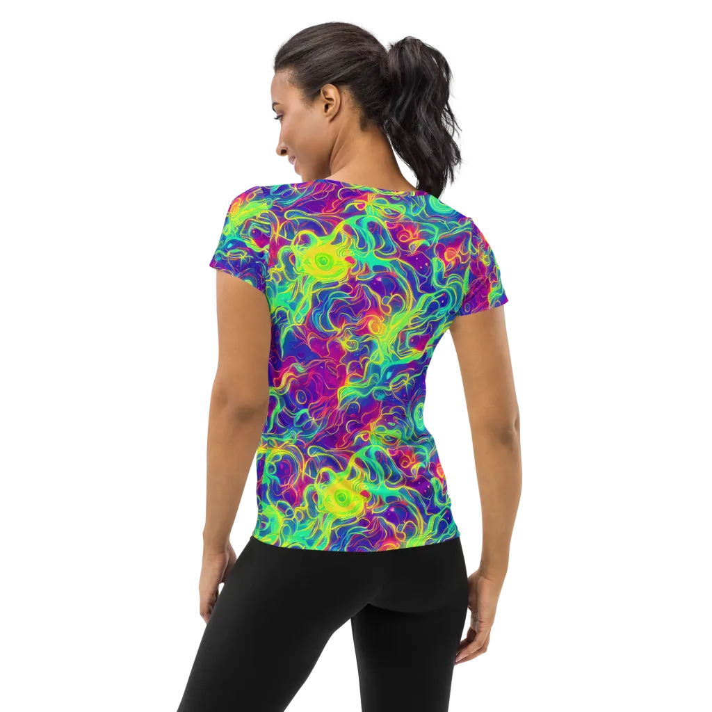 Ultraviolet Reverie on Women's Athletic T-Shirt — Back