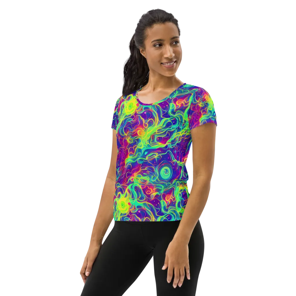 Ultraviolet Reverie on Women's Athletic T-Shirt — Left