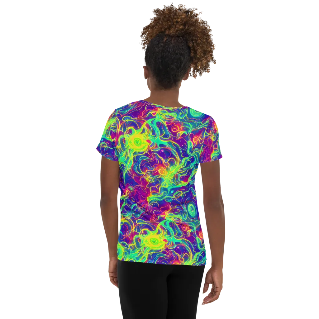 Ultraviolet Reverie on Women's Athletic T-Shirt — Back