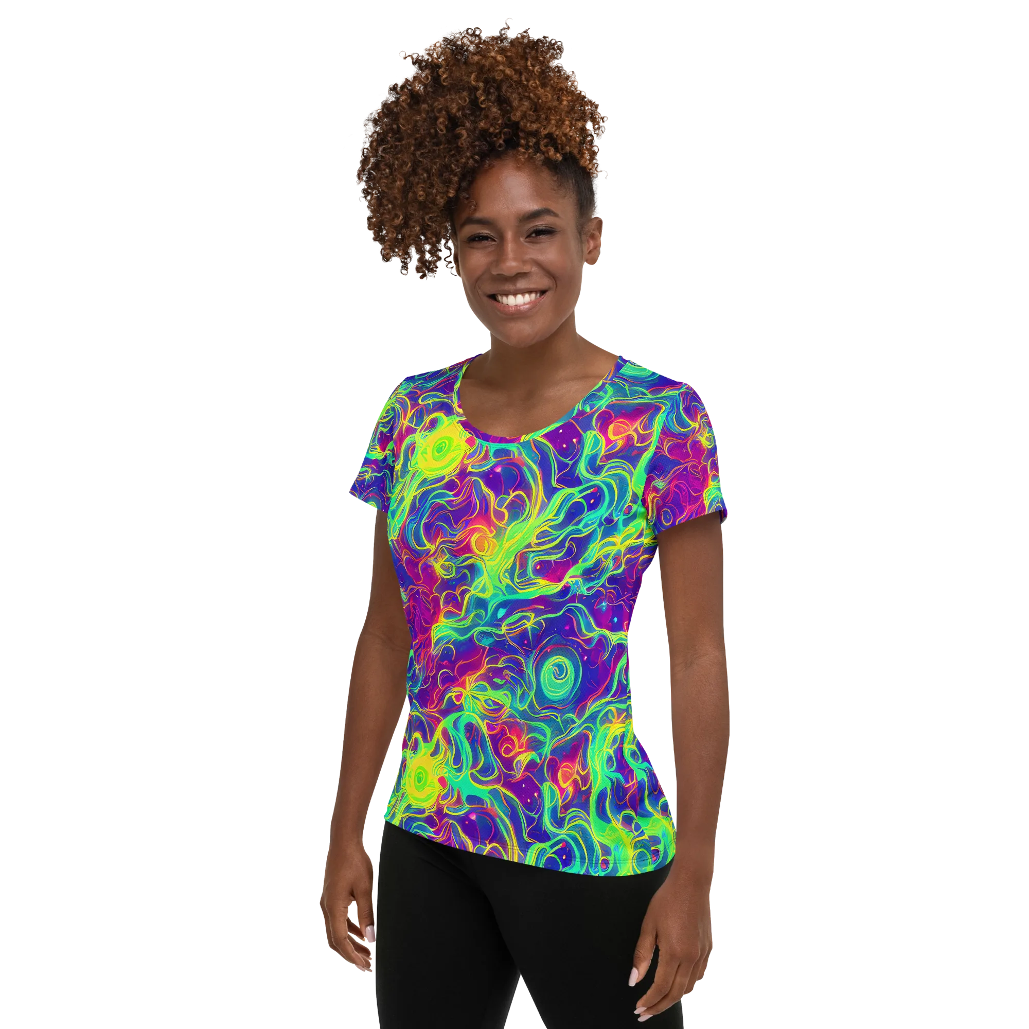 Ultraviolet Reverie on Women's Athletic T-Shirt — Left