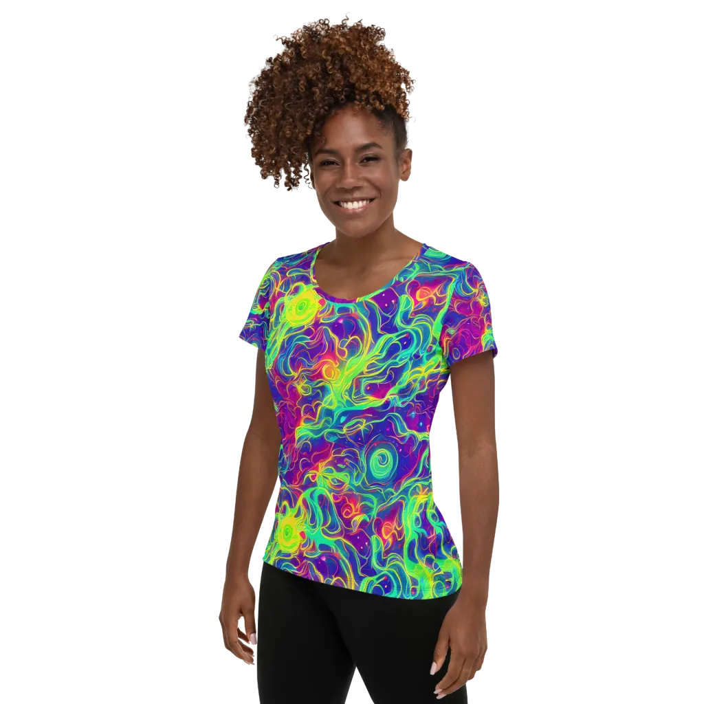 Ultraviolet Reverie on Women's Athletic T-Shirt — Left