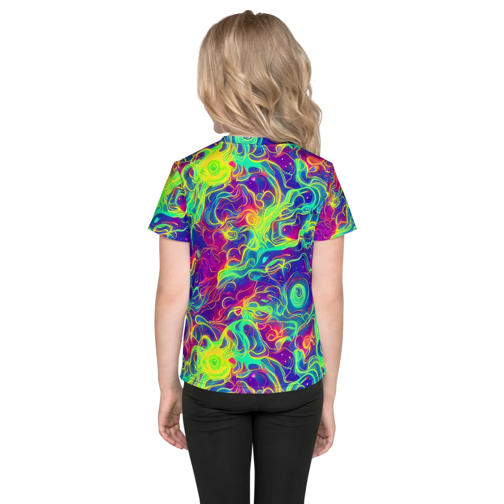 Ultraviolet Reverie on Kids Crew Neck T-Shirt — Back