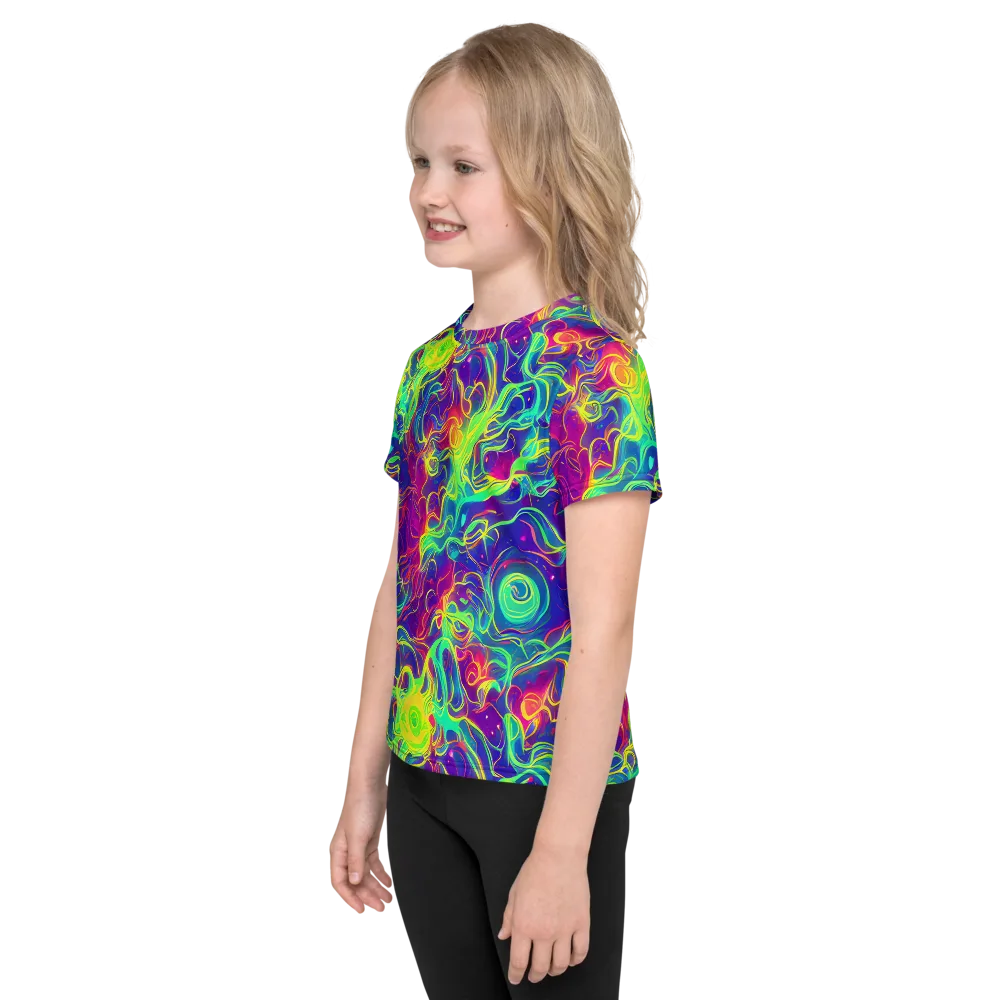 Ultraviolet Reverie on Kids Crew Neck T-Shirt — Left