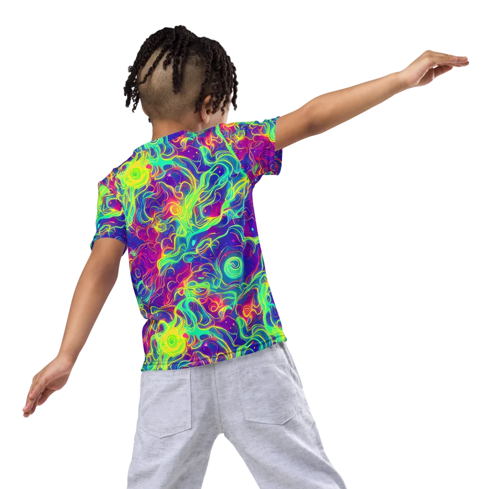 Ultraviolet Reverie on Kids Crew Neck T-Shirt — Back