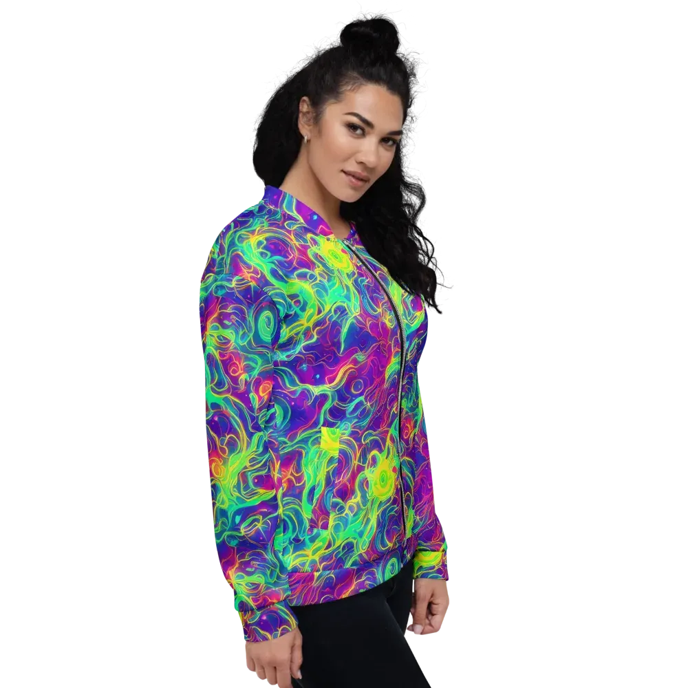 Ultraviolet Reverie on Bomber Jacket — Right