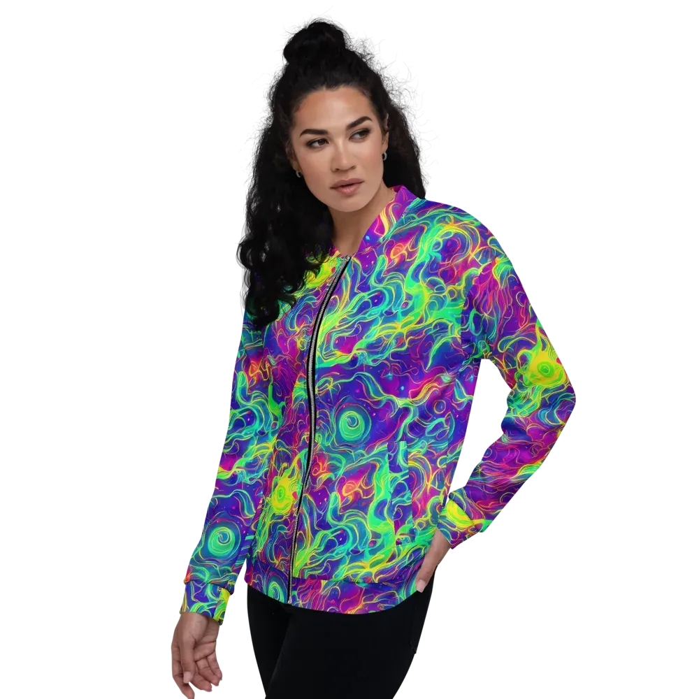 Ultraviolet Reverie on Bomber Jacket — Left
